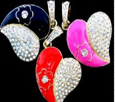 【工廠批發】USB3.0愛心形花兒U盤 珠寶U盤64G 定制 價格、廠家與圖片詳情